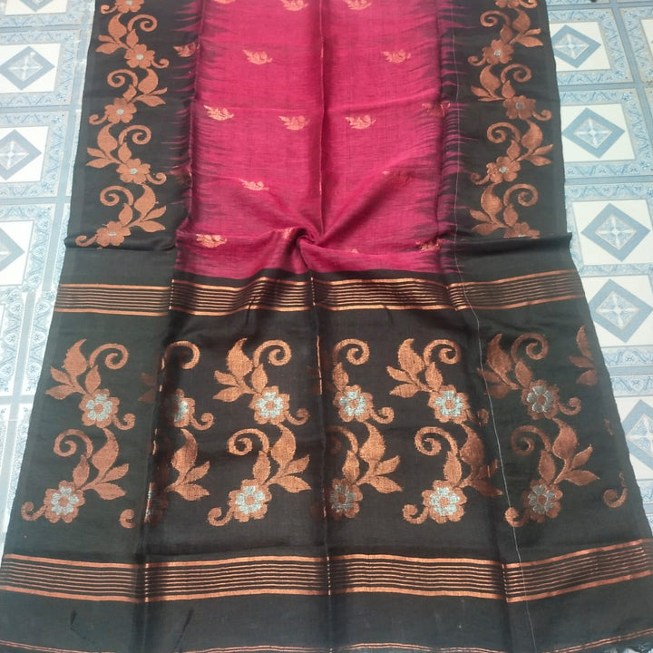 Mon Jhorna Linen Jamdani Saree