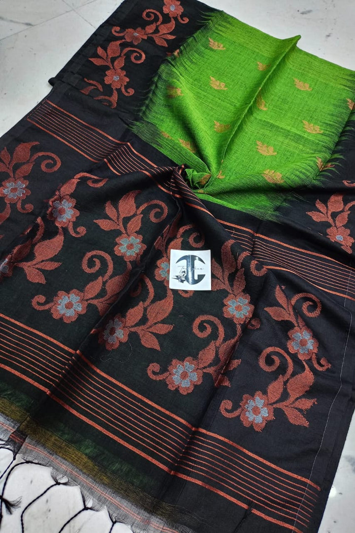 Mon Jhorna Linen Jamdani Saree