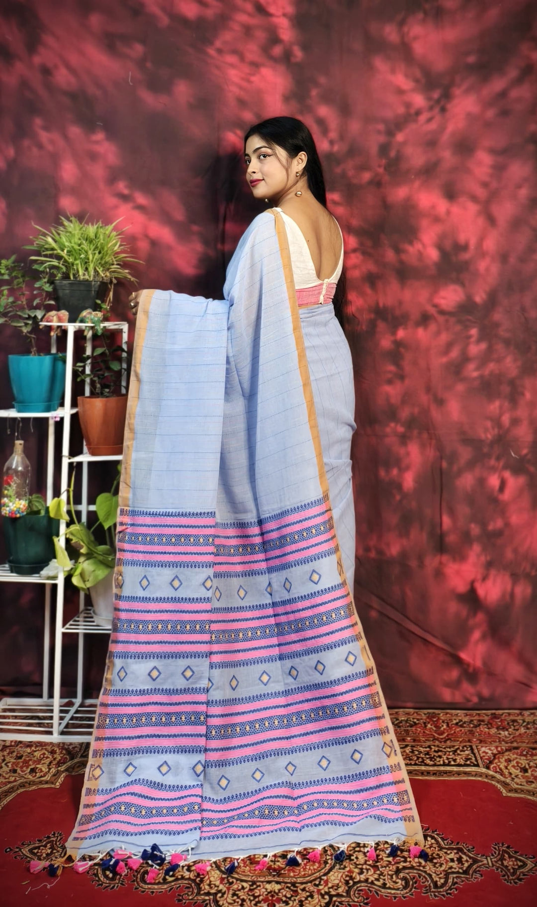 My Golden Bengal Cotton Kantha Saree