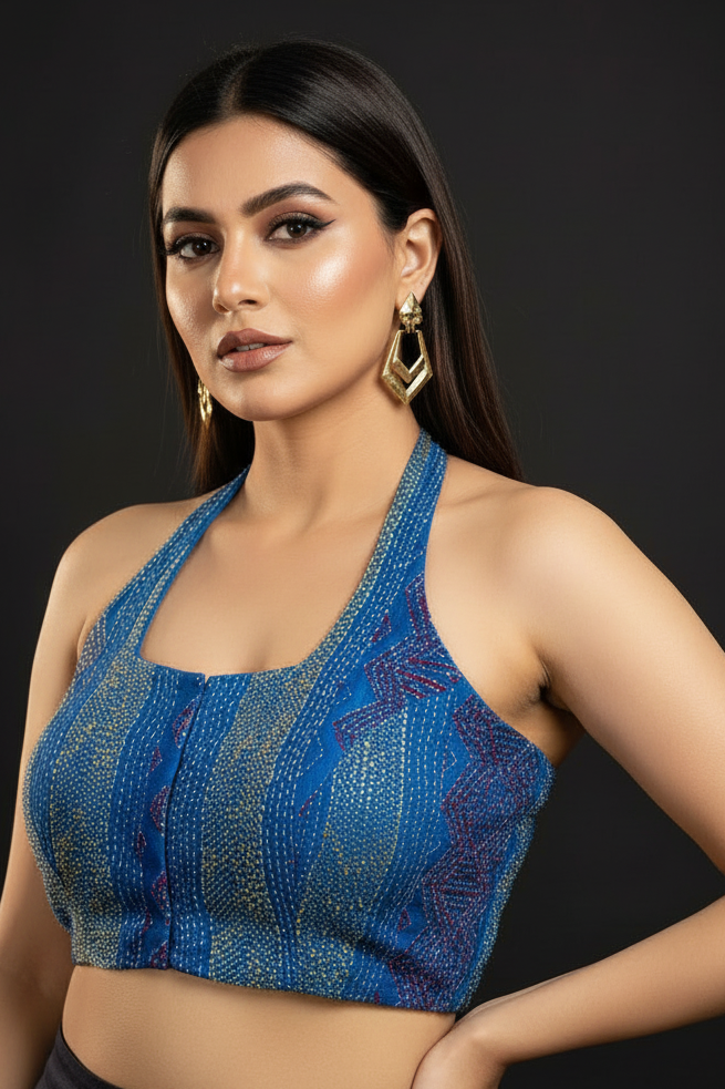 Needle Whisper-Halter neck Blouse