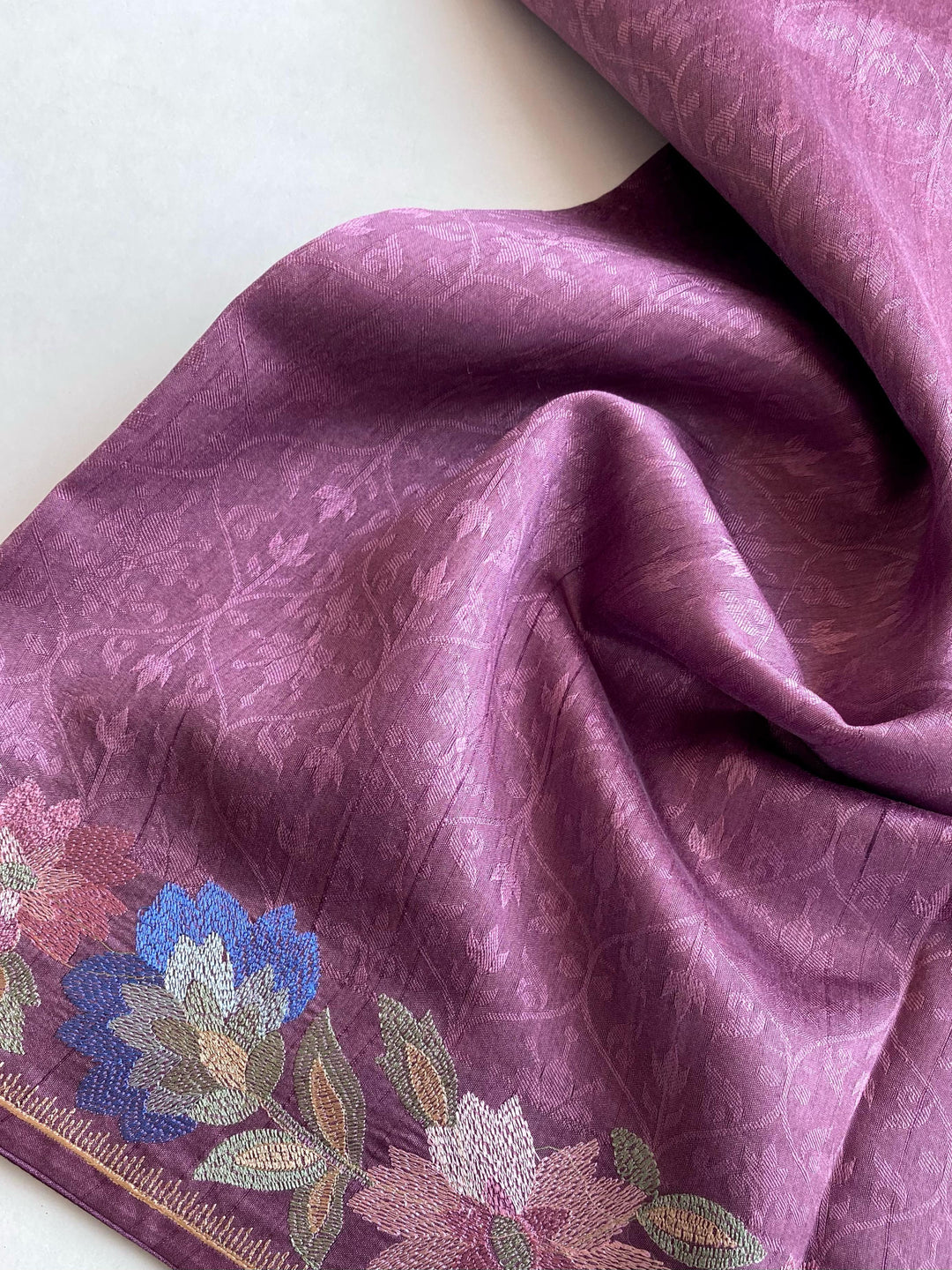 Red Oleanders Tussar Silk Saree