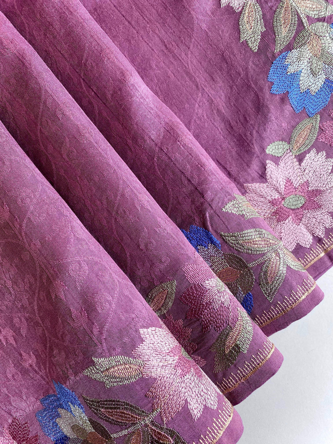 Red Oleanders Tussar Silk Saree