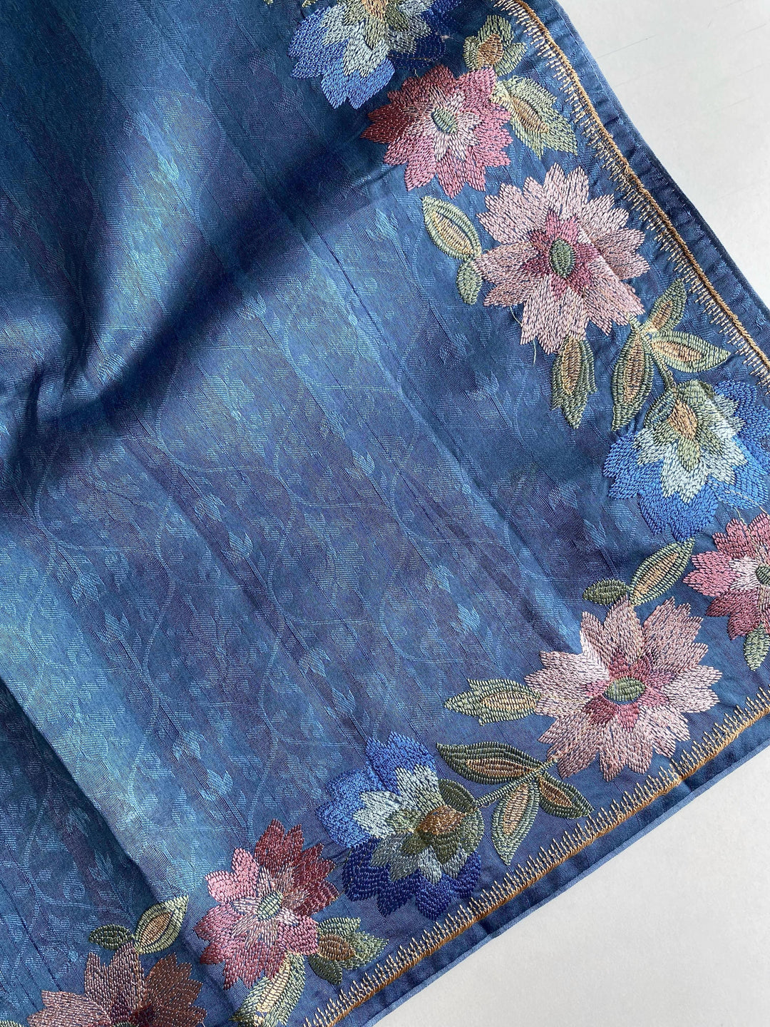 Red Oleanders Tussar Silk Saree