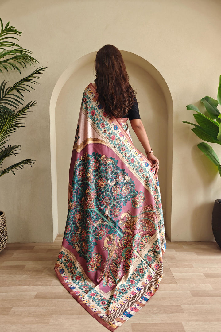 Kalamkari Ki Kahani Fancy Silk Saree