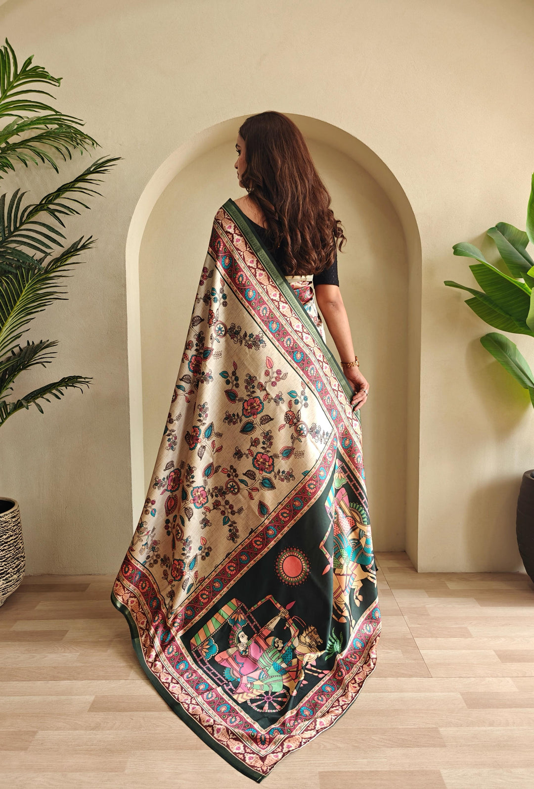 Kalamkari Ki Kahani Fancy Silk Saree