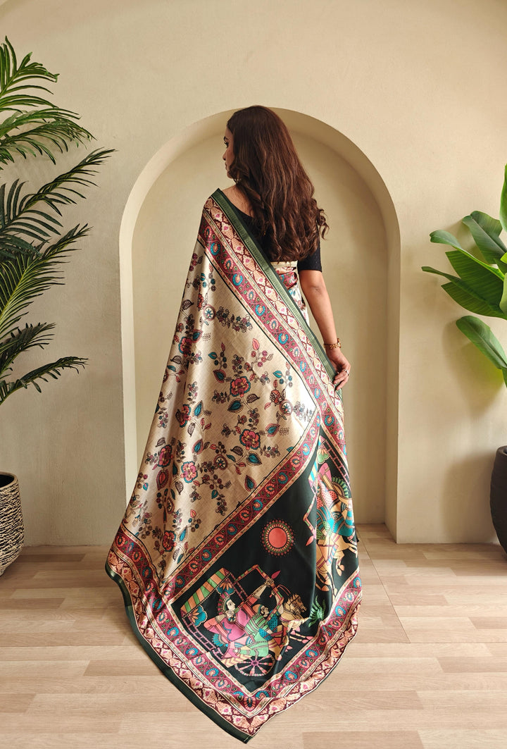Kalamkari Ki Kahani Fancy Silk Saree