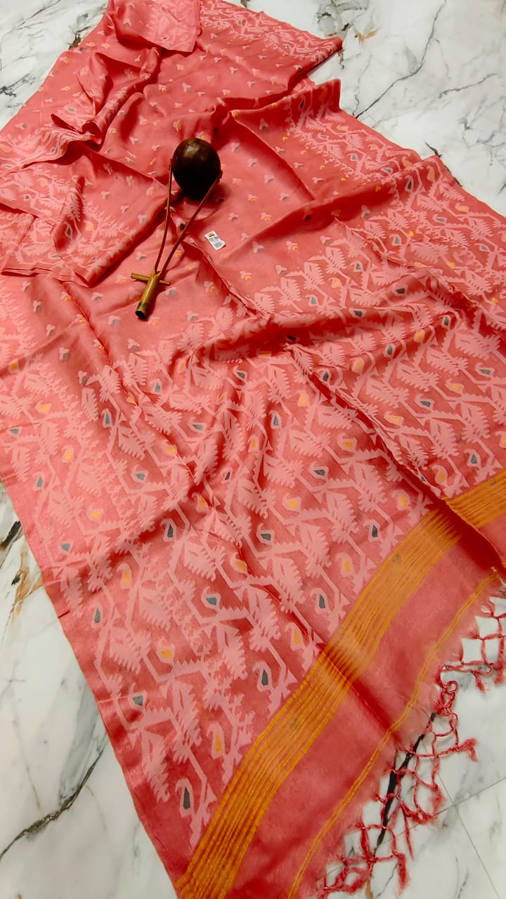 Golpo Roddur Tussar Jamdani Saree