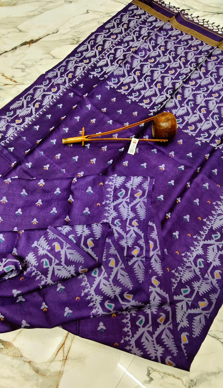 Golpo Roddur Tussar Jamdani Saree