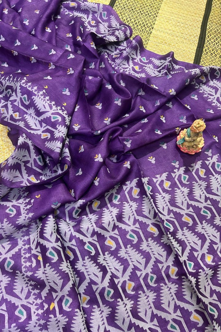 Golpo Roddur Tussar Jamdani Saree