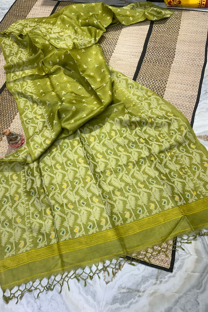 Golpo Roddur Tussar Jamdani Saree