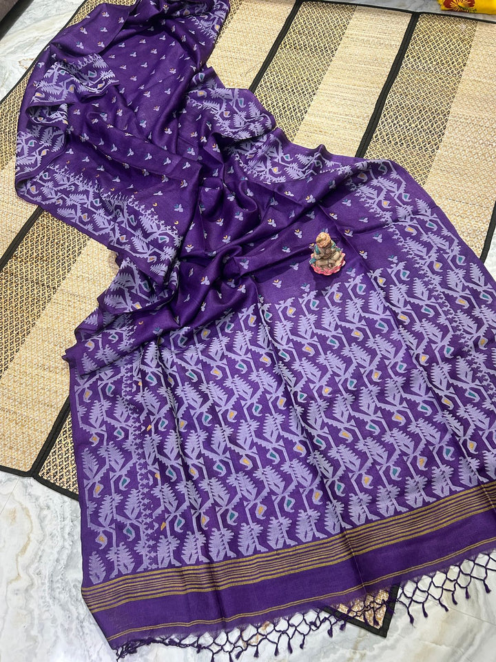 Golpo Roddur Tussar Jamdani Saree