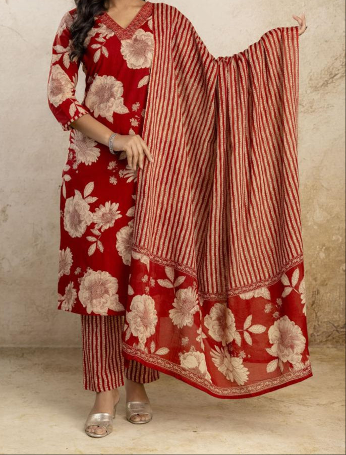Neeli Baadal Cotton Kurti Set