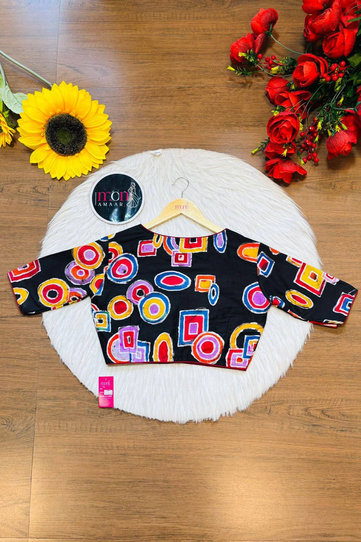 Ink Wave-Hand Batik Blouse
