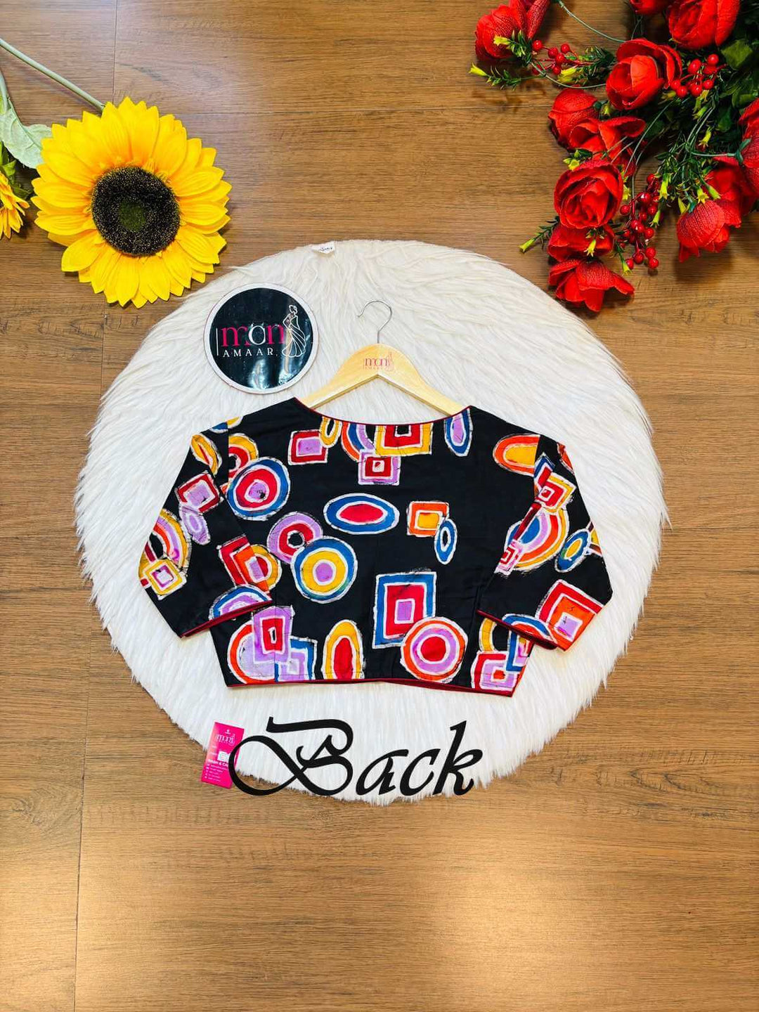 Ink Wave-Hand Batik Blouse