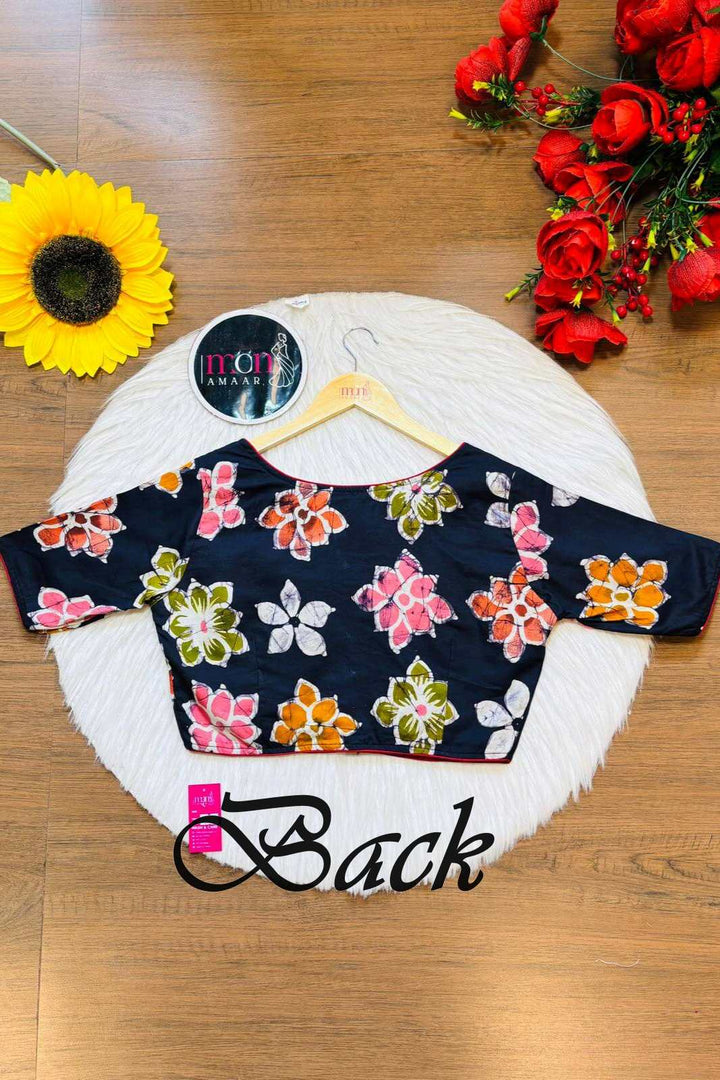 Floral Ink - Hand Batik Blouse