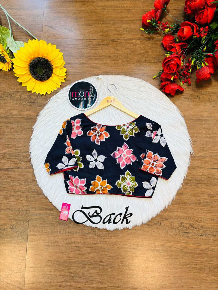 Floral Ink - Hand Batik Blouse