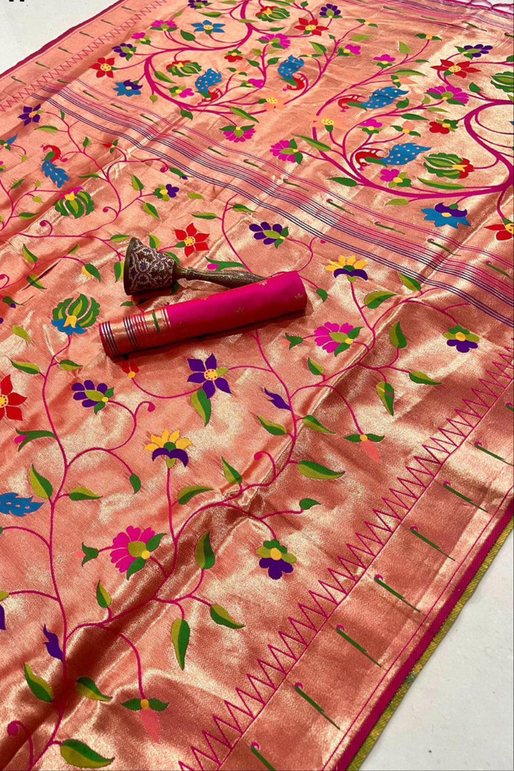 Grey Clouds Kanchivaram Paithani Silk Saree