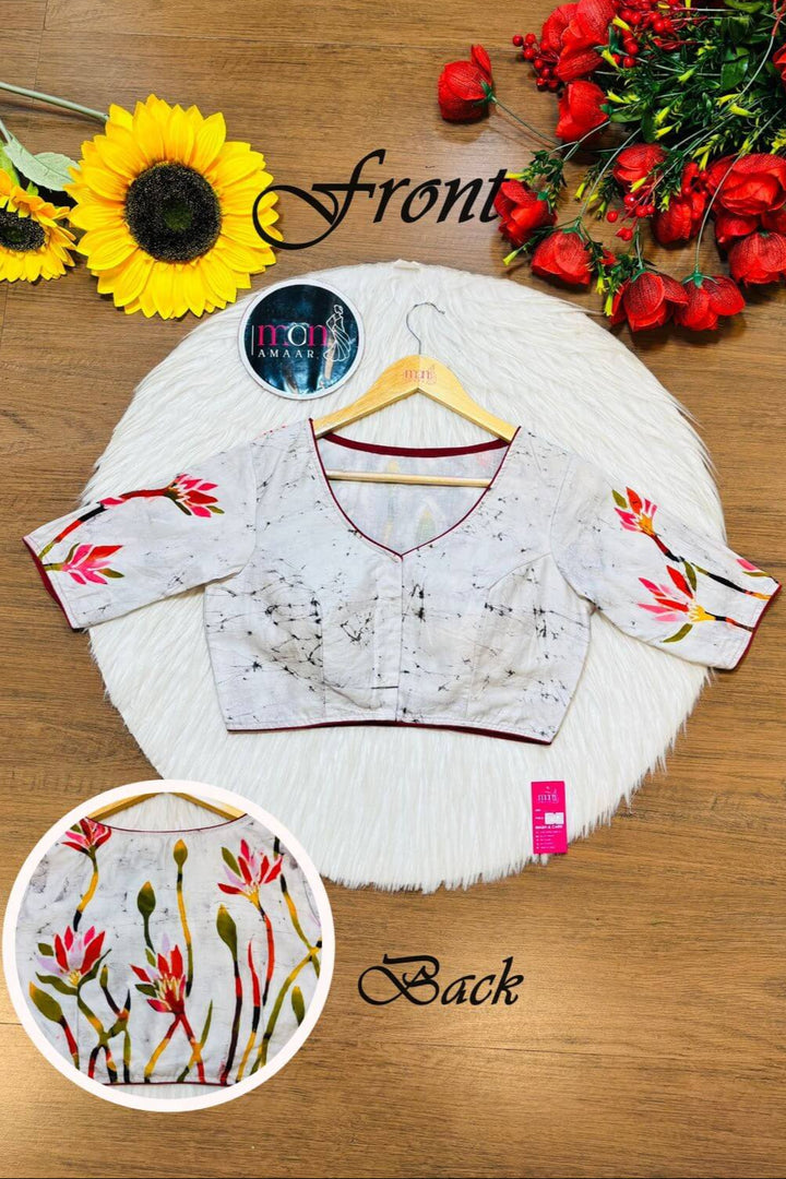 Lotus In The Mist- Hand Batik Blouse
