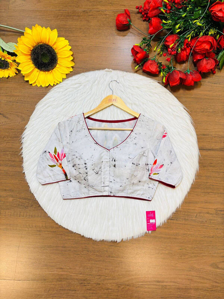 Lotus In The Mist- Hand Batik Blouse