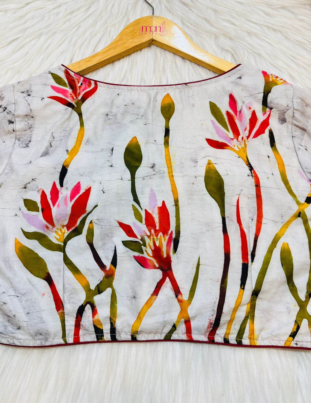 Lotus In The Mist- Hand Batik Blouse