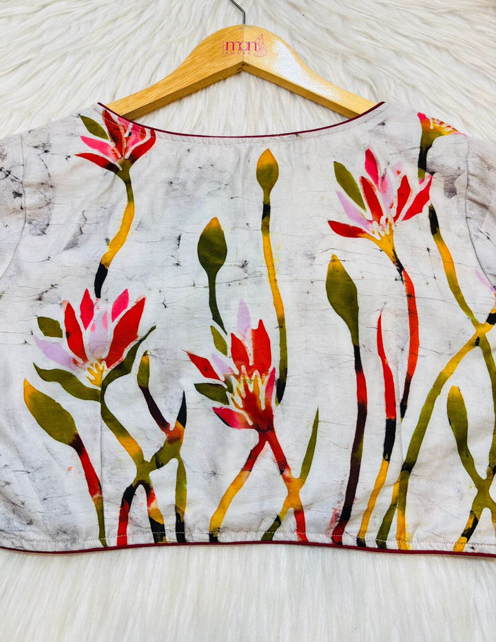 Lotus In The Mist- Hand Batik Blouse