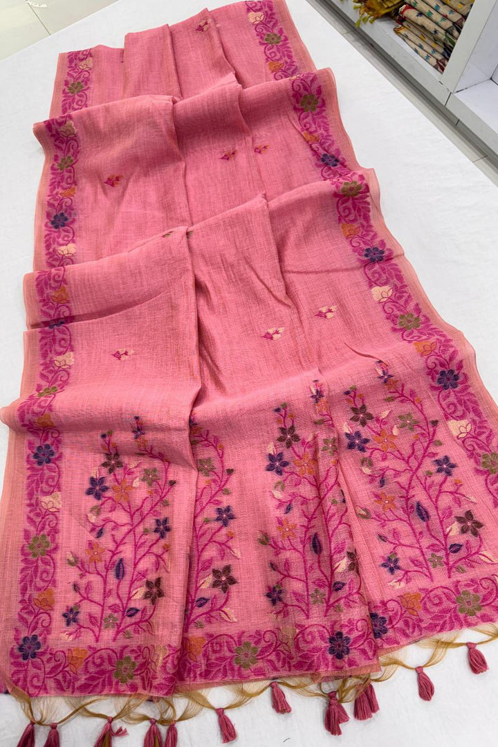The Golden Boat Muga Cotton Saree