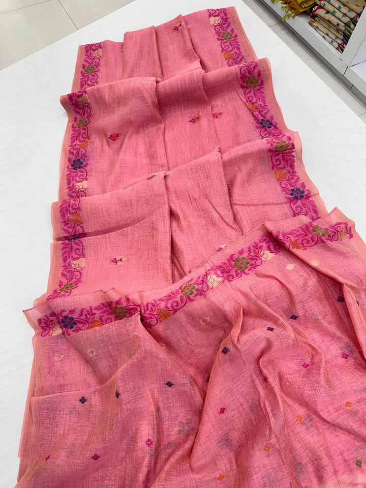 The Golden Boat Muga Cotton Saree