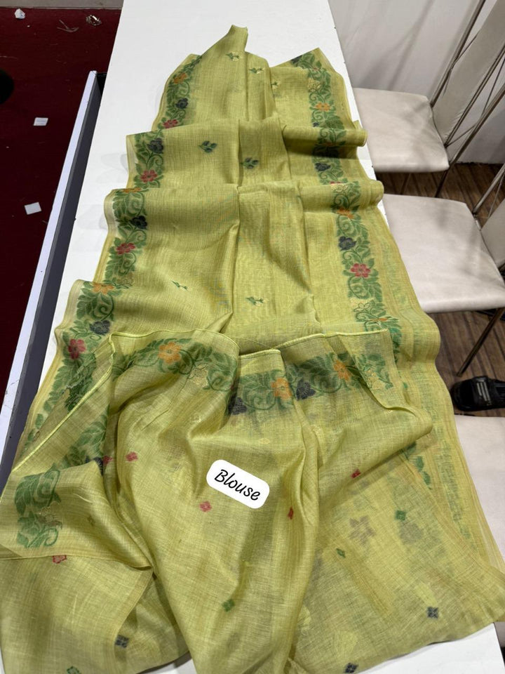 The Golden Boat Muga Cotton Saree