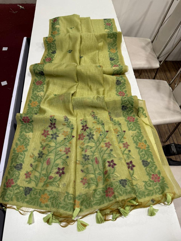 The Golden Boat Muga Cotton Saree