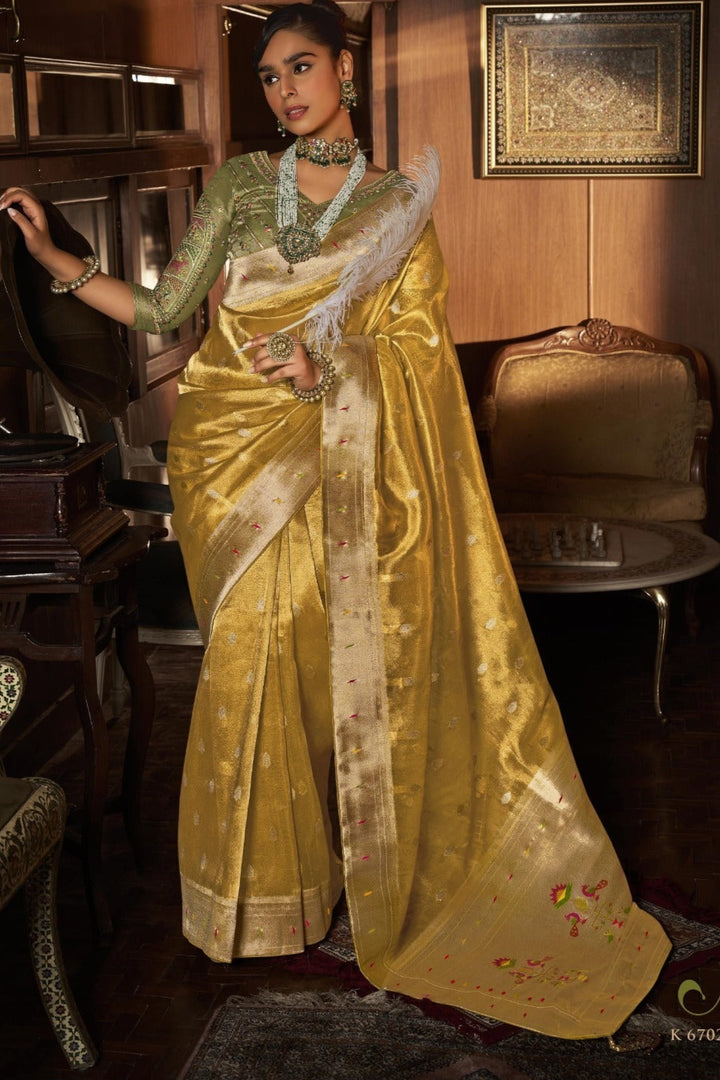 Elegance With Tissue Paithani Silk Saree