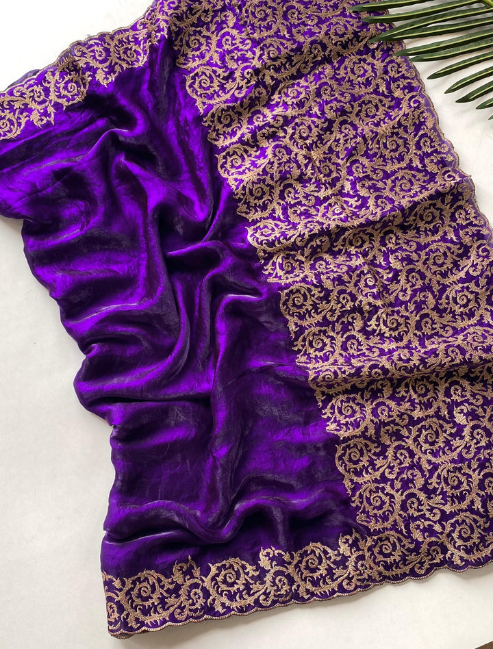 Feather Fall Fancy Chiffon Saree