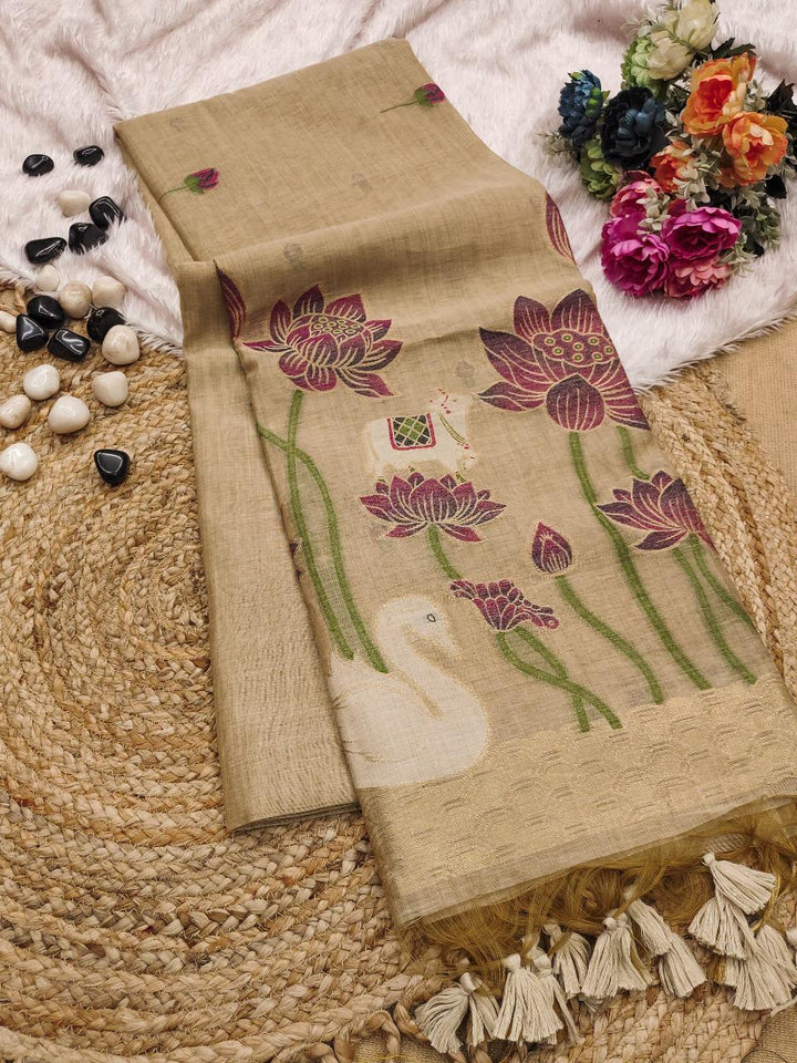 Fusion Fashion Muga Cotton Saree