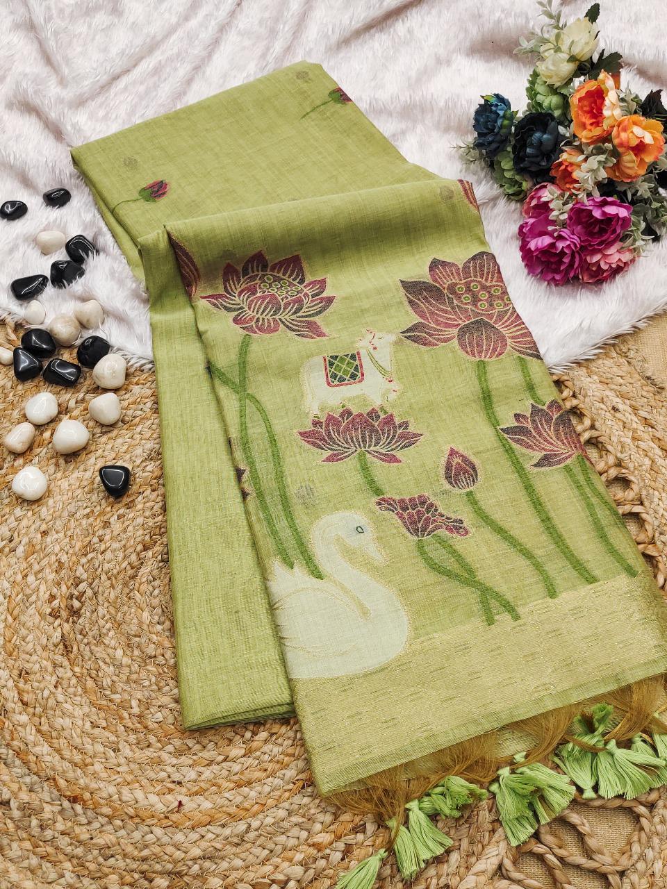 Fusion Fashion Muga Cotton Saree
