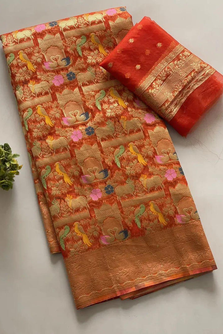Ritu Rajni Kora Organza Silk Saree