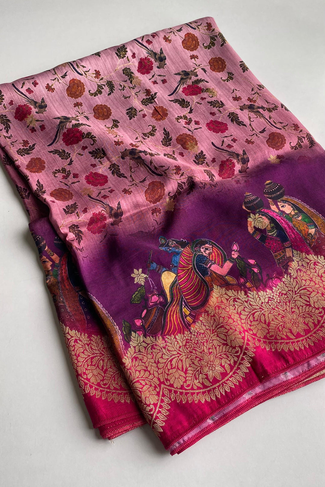 Glowing Lights Georgette Silk Saree
