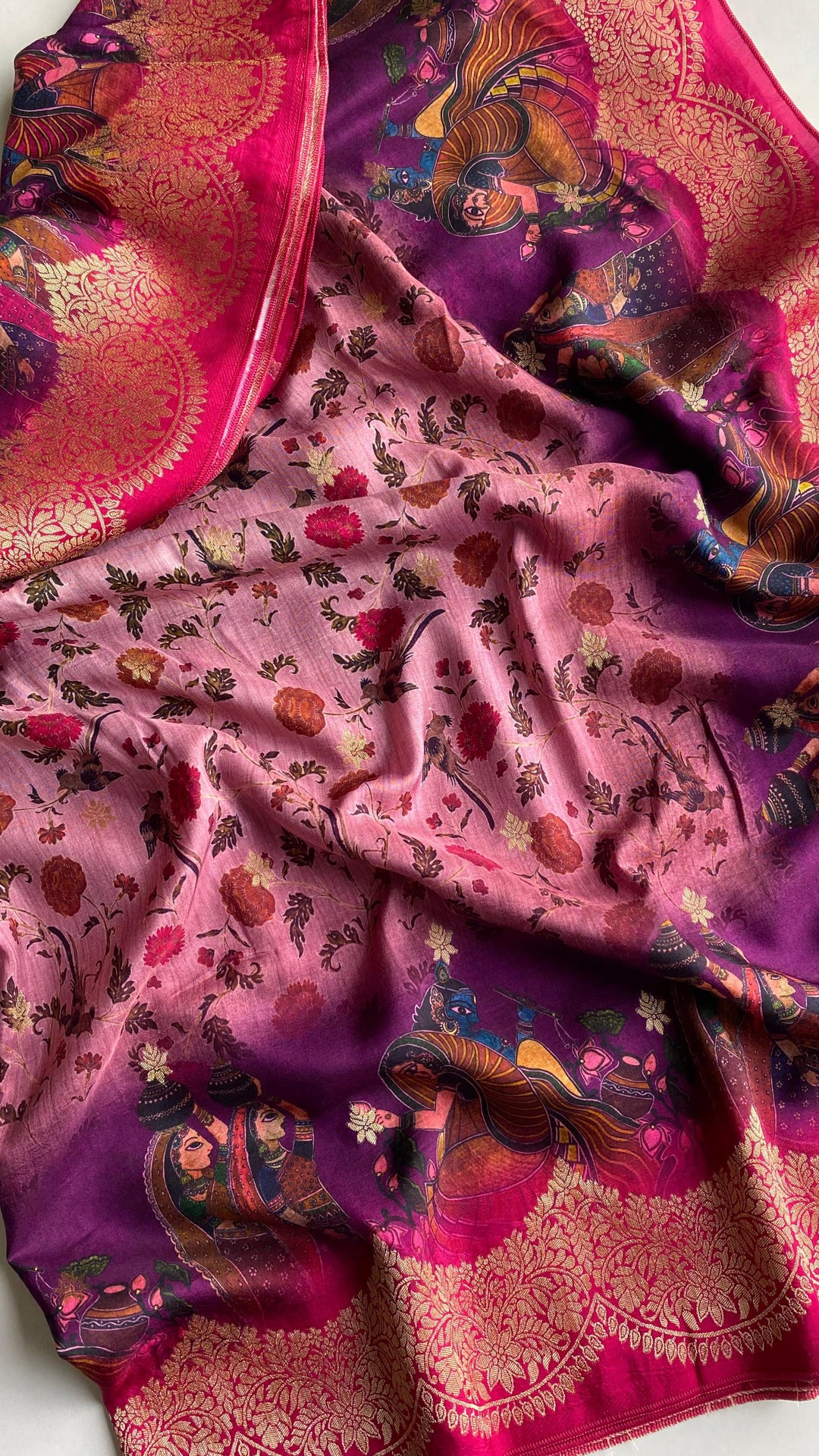 Glowing Lights Georgette Silk Saree