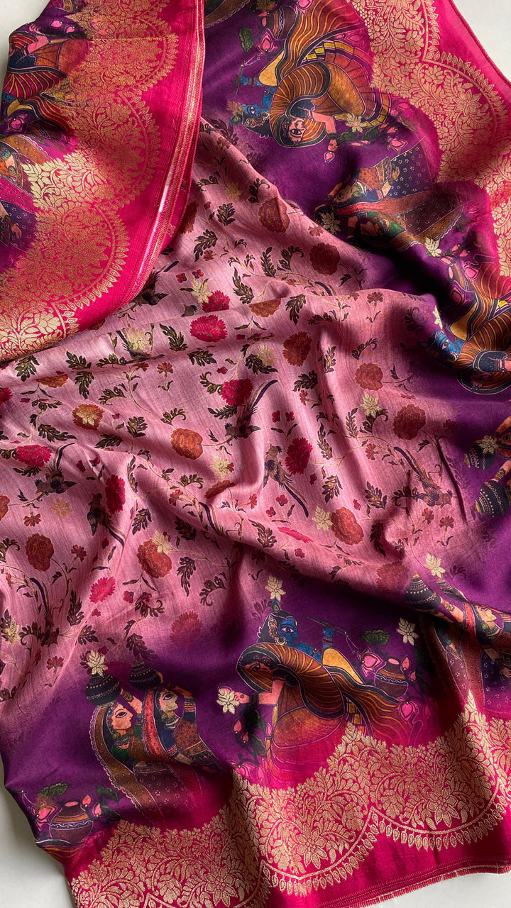 Glowing Lights Georgette Silk Saree