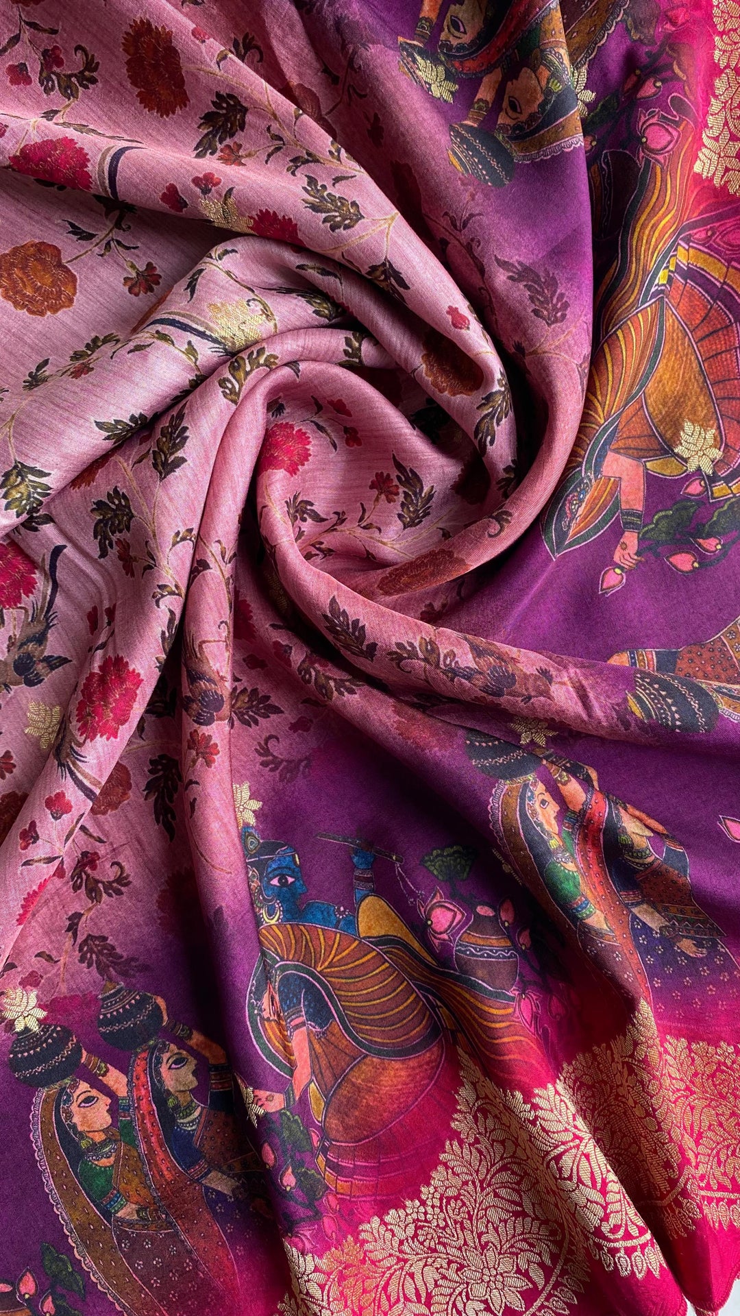 Glowing Lights Georgette Silk Saree