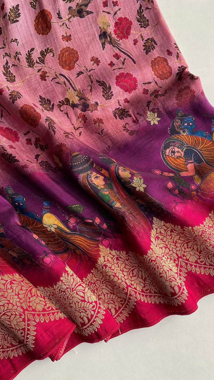 Glowing Lights Georgette Silk Saree