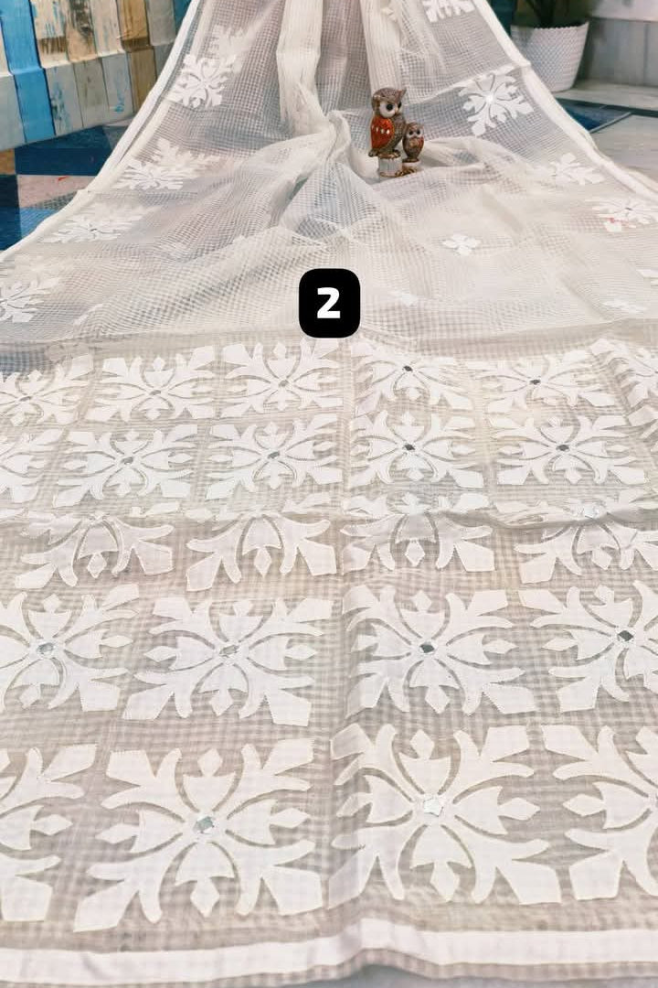 Shobder Kagoje Kota Applique Saree