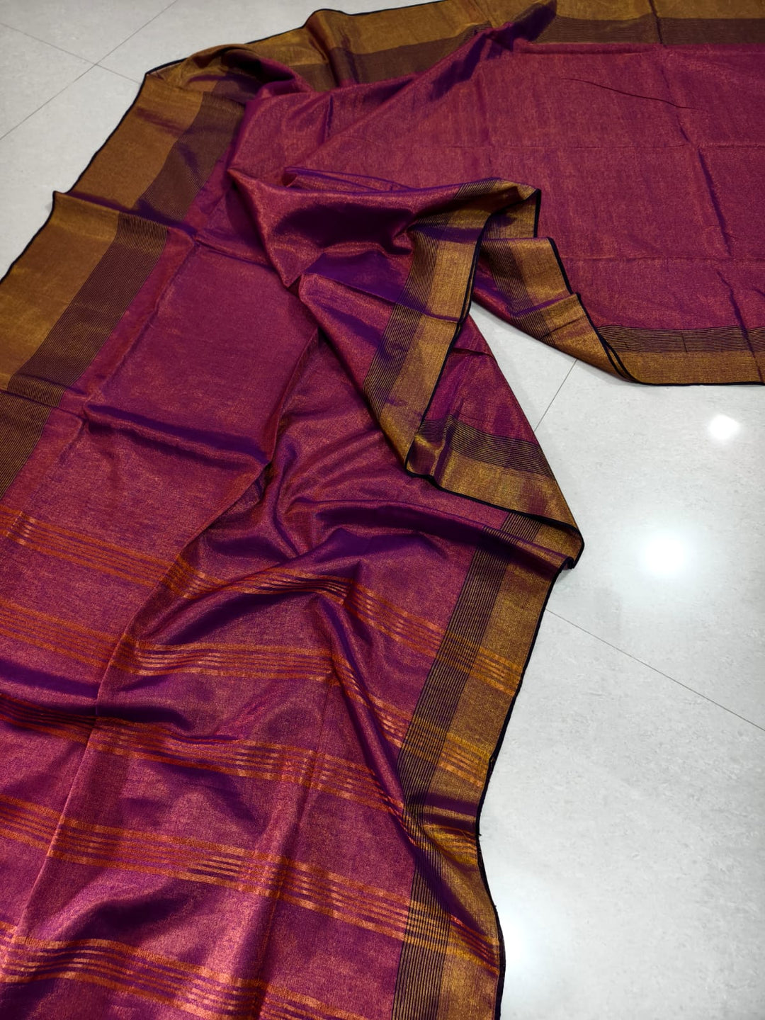 Tantir Tane Tissue Linen Saree