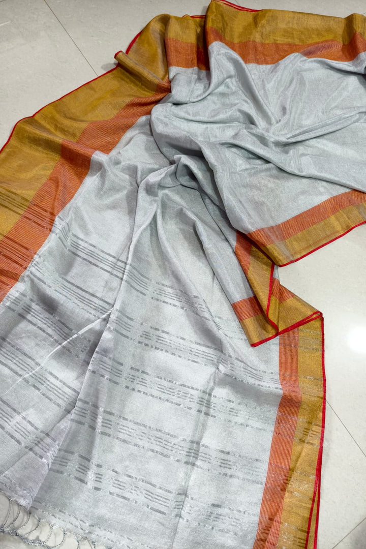 Tantir Tane Tissue Linen Saree