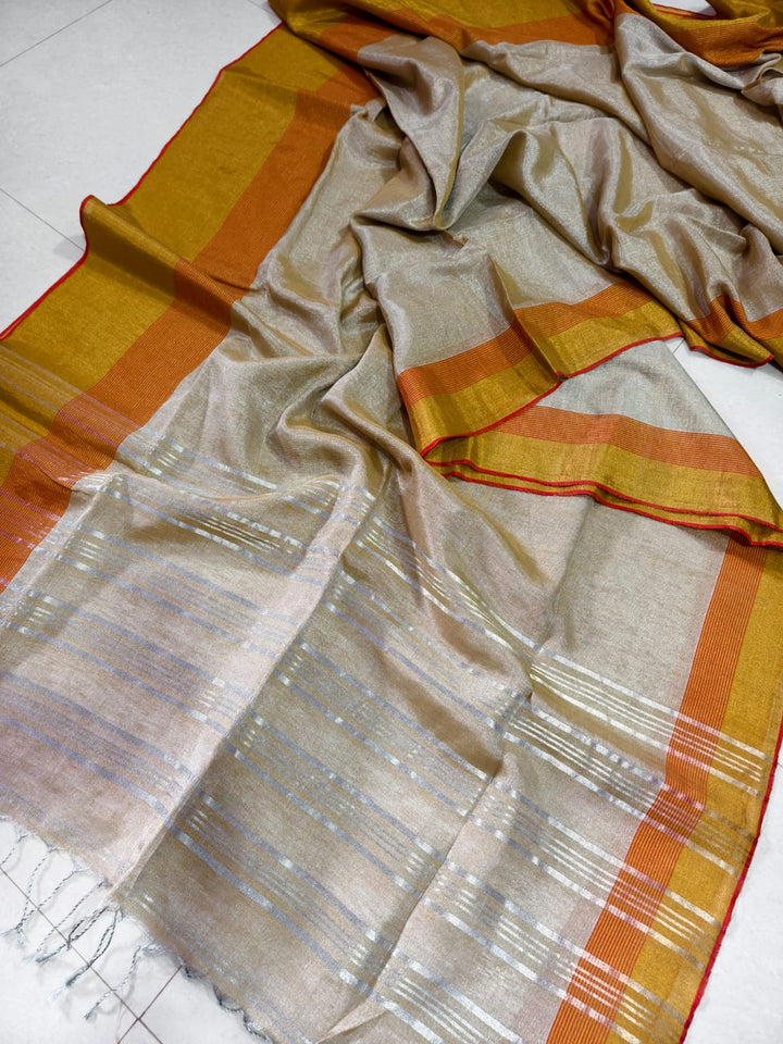 Tantir Tane Tissue Linen Saree