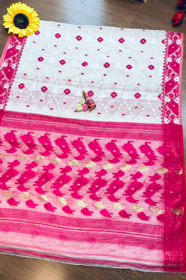 Sindoor Khela Dhakai Jamdani Saree