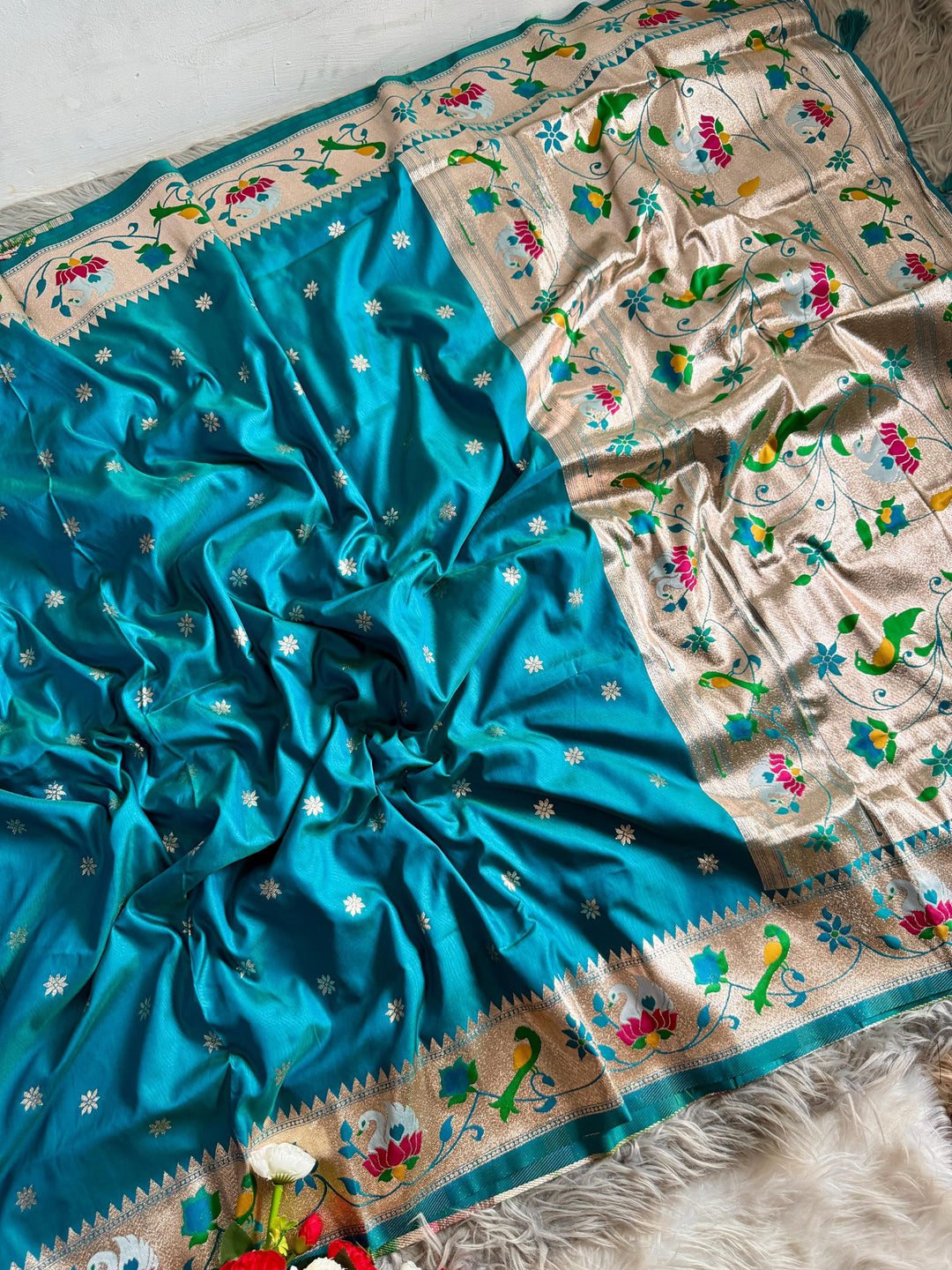 Graceful As A Dream Paithani Blue Silk Saree