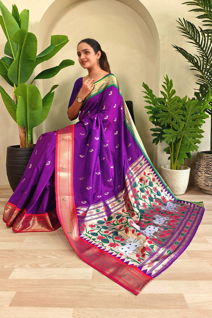 Ganga Jamuna Special Paithani Silk Saree