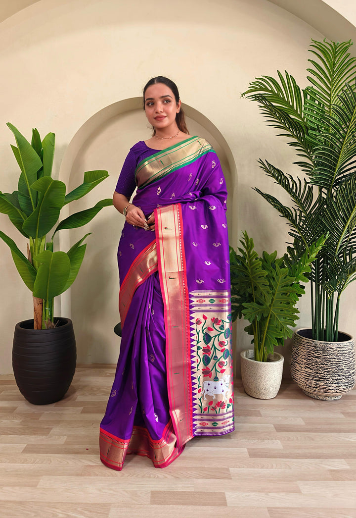 Ganga Jamuna Special Paithani Silk Saree