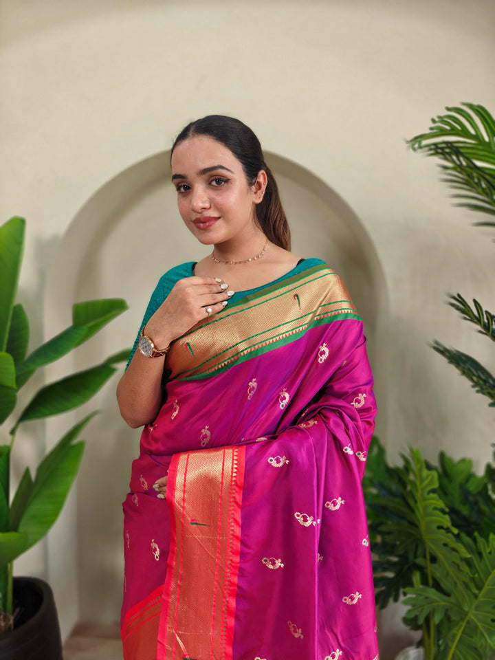 Ganga Jamuna Special Paithani Silk Saree