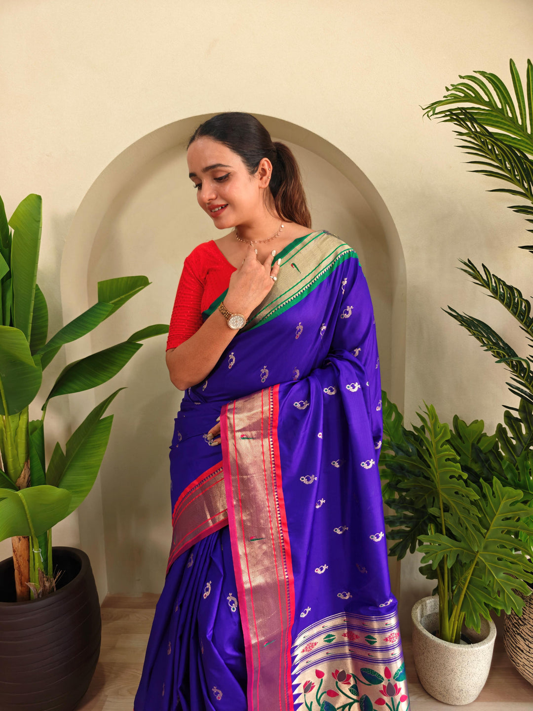 Ganga Jamuna Special Paithani Silk Saree