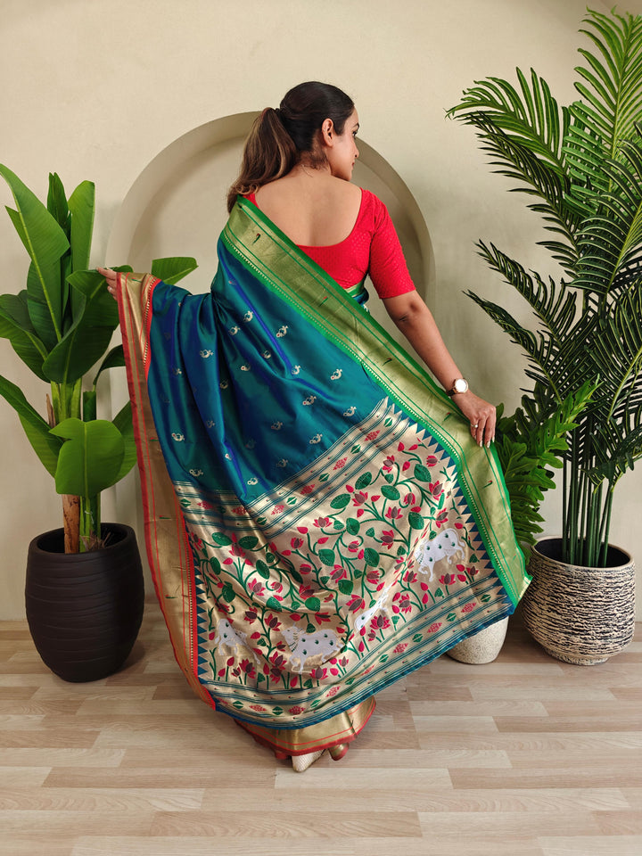 Ganga Jamuna Special Paithani Silk Saree